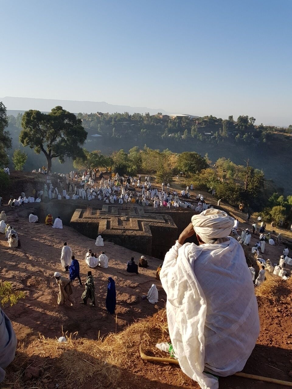 An Ethiopian Christmas morning where people make their way by foot to gather at this holy place. #Lalibela #Ethiopia