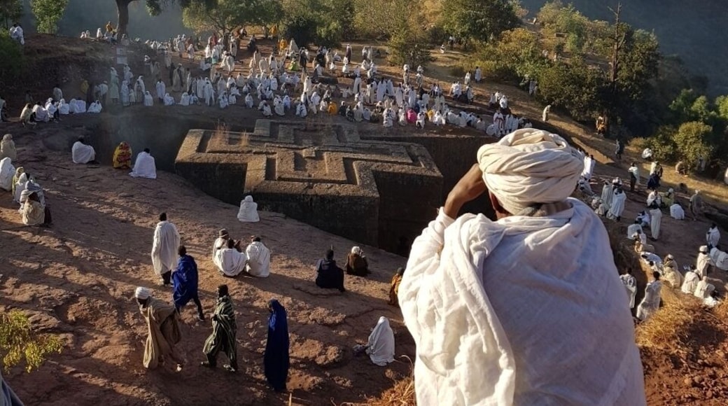 An Ethiopian Christmas morning where people make their way by foot to gather at this holy place. #Lalibela #Ethiopia