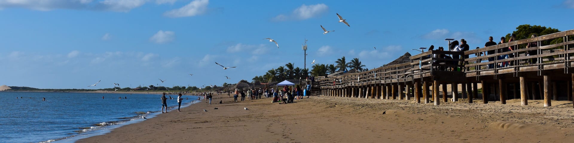 Muelle y orilla del mar. Playa El Maviri