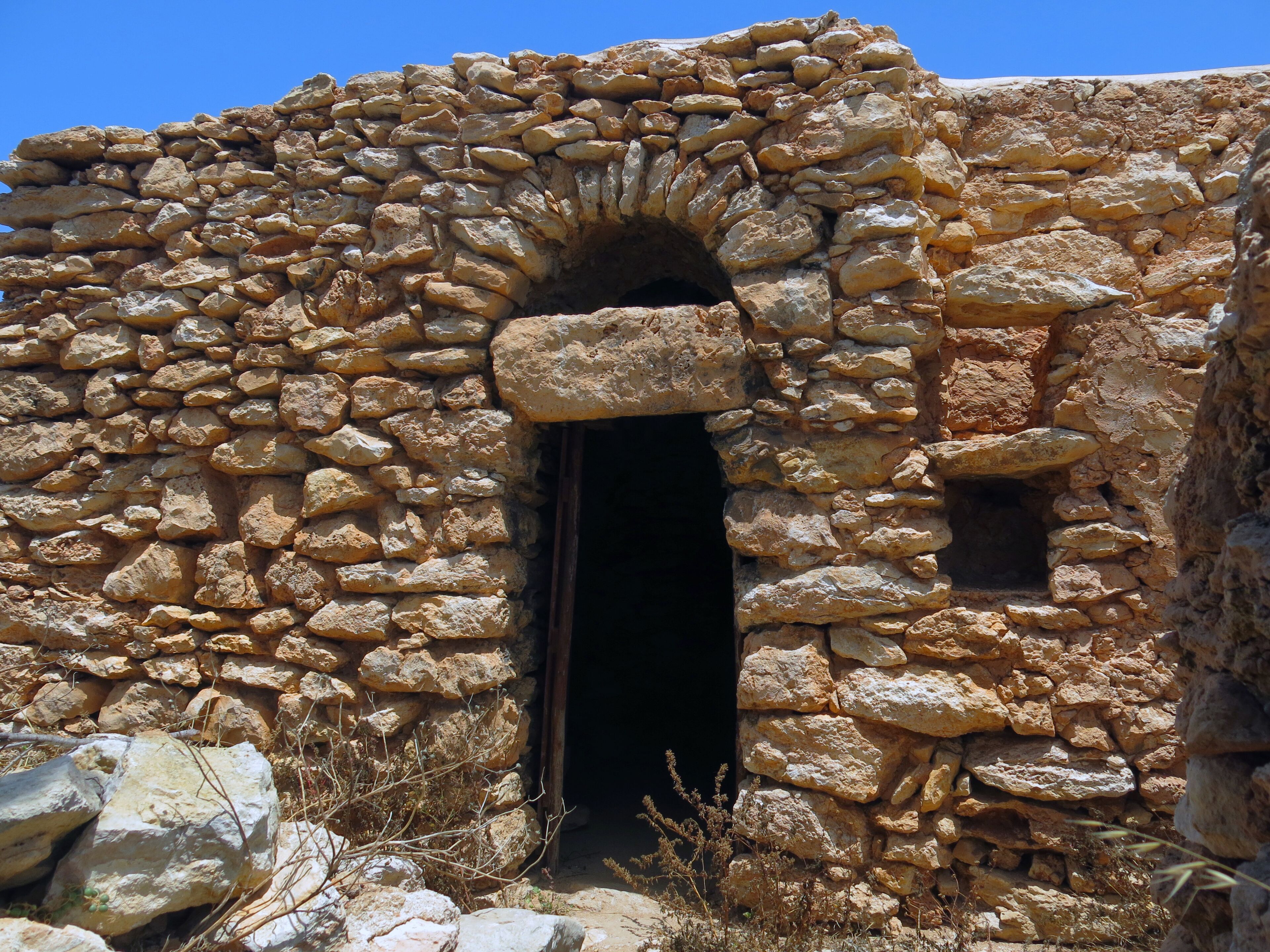 Ancient houses made of stone in Lampedusa Island in Sicily Italy
