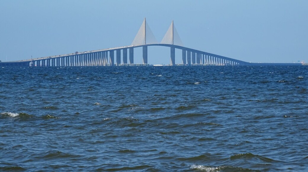 The Bob Graham Sunshine Skyway Bridge spanning the Tampa Bay is over 4 miles long and at its peak is 430 feet tall.