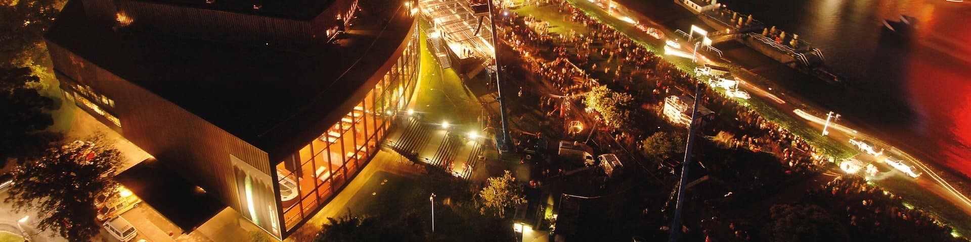 Linz showing boating, a river or creek and night scenes