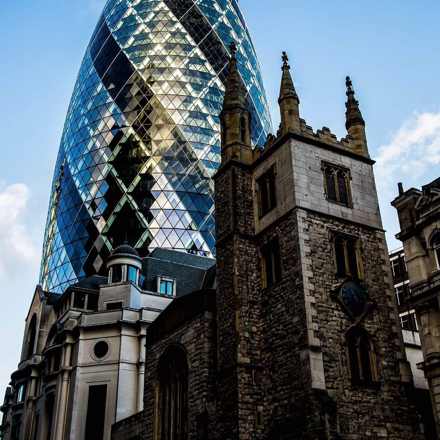 Old & new. London Gherkin