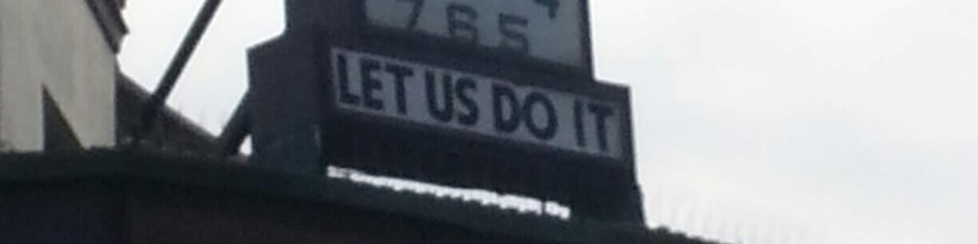 Sign above a shop across from the tube at Upton Park