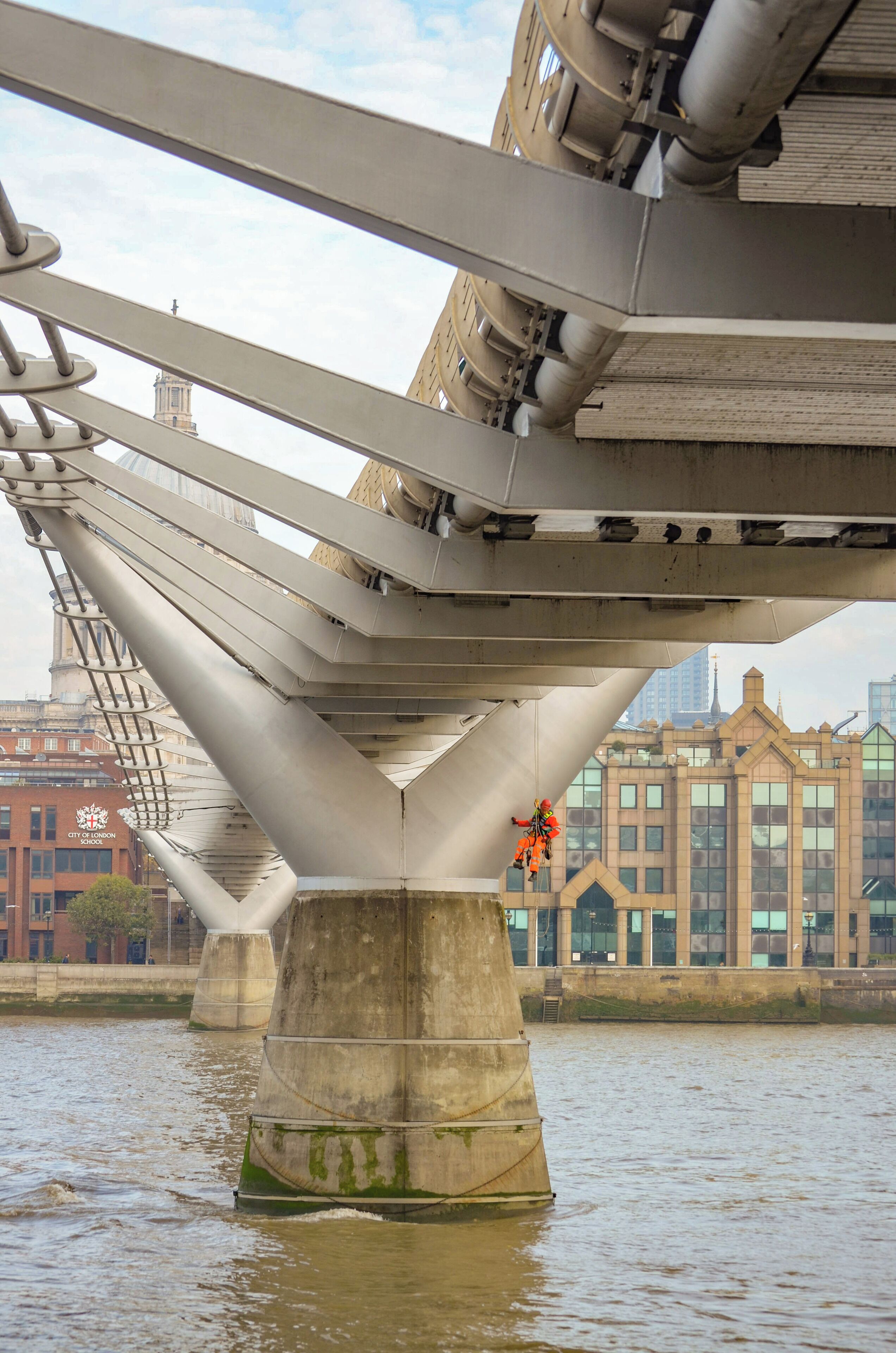 Inspecting the Millennium Bridge. London.