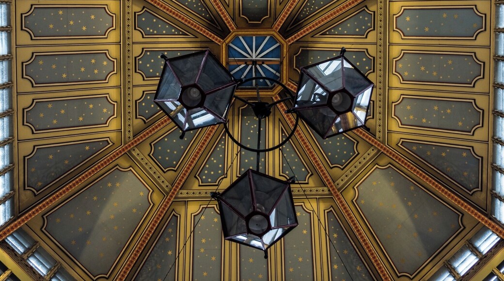 The centre piece of the roof in Leandenhall Market in the financial district of the City Of London.
This place is a beautiful example of tradition in architecture. The design actually dates to around 1880 and was designed by Sir Horace Jones. The market itself has been in existence on this spot since the 14th Century. Simple capture on my Fuji XT2 with the 18-55mm Kit lens looking straight up ! #details #history #london #architecture #building