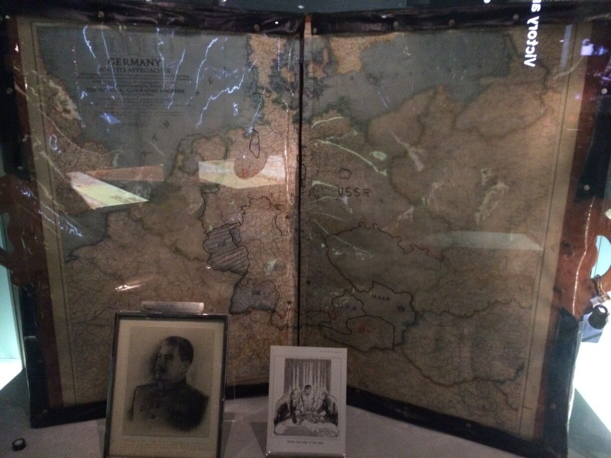 The actual map (complete with chinagraph pencil lines) used to divide up post war Europe