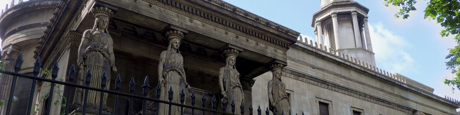 The caryatids at St. Pancras Church, a Greek Revival church in St Pancras, London, built in 1819–22.
#church #London
#TroveOnTuesday
