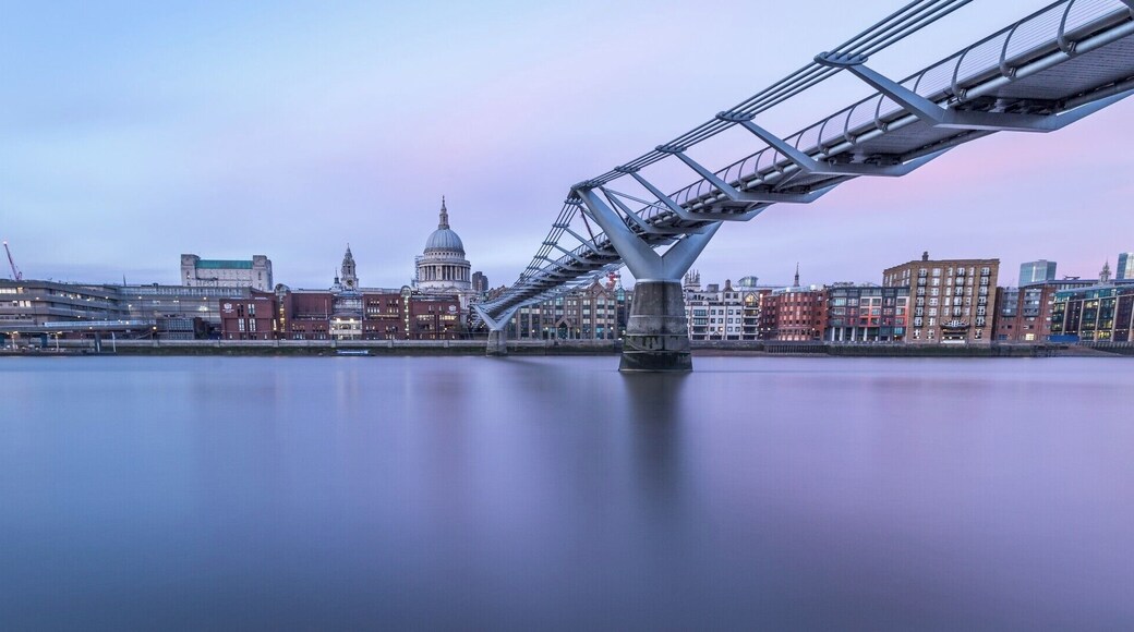 Check out the River Thames tides time. I like going out on the river bank when low tide is at sunrise or sunset. Nice light and different perspective on the London city scape are a good combination for some nice photos.