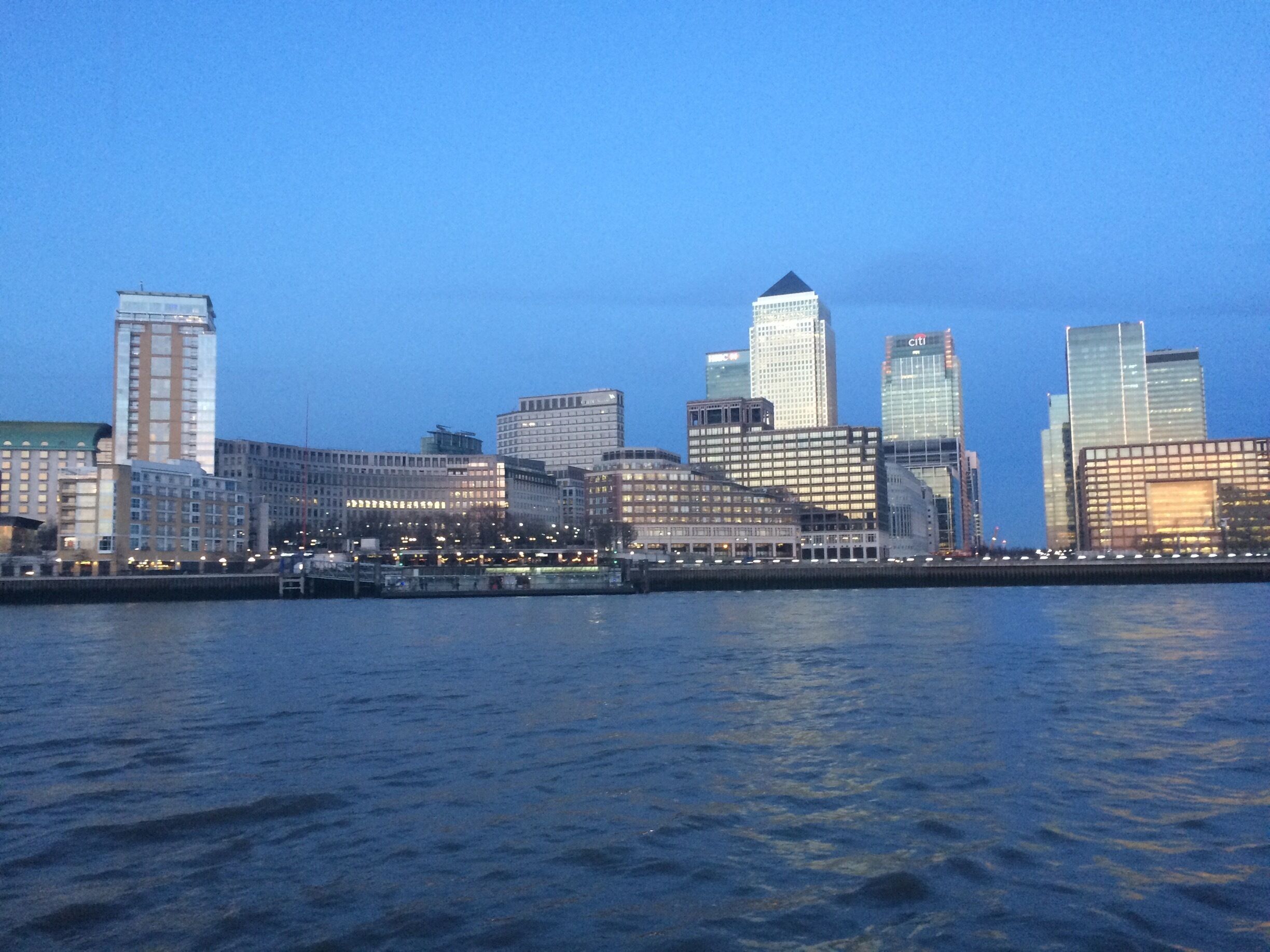 View from the Hilton docklands onto Canary Wharf 