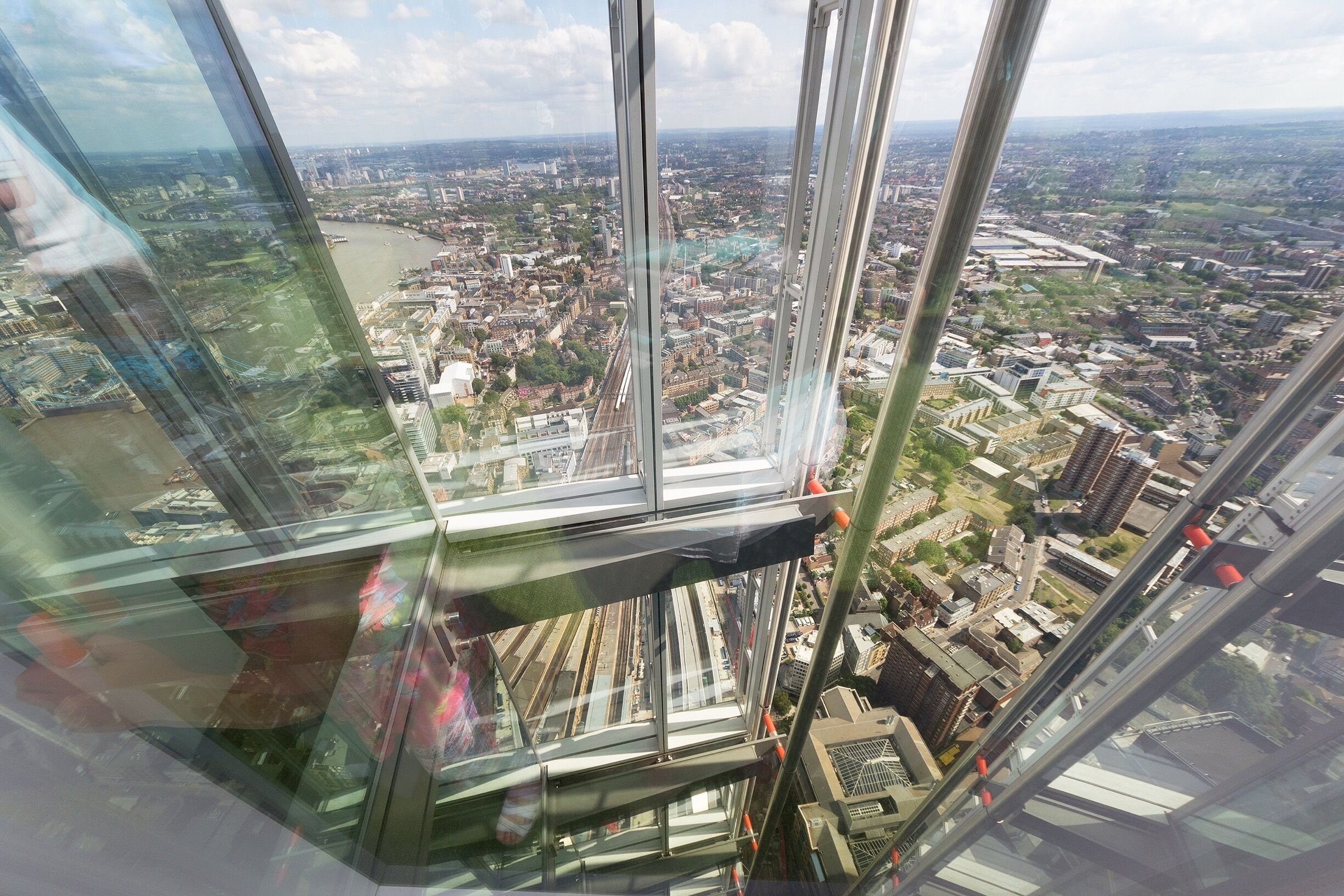 August 2014

With its huge glass panels spanning many metres high, the Shard is as impressive from inside as it is from the exterior.

The viewing platform commands some amazing views and these panels add to the experience of being there.