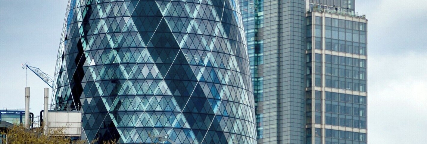 The Gherkin as seen from the tower
of London alters the shape of London's
skyline. UrbanJungle