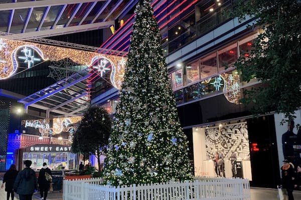 During Christmas time at Stratford, London