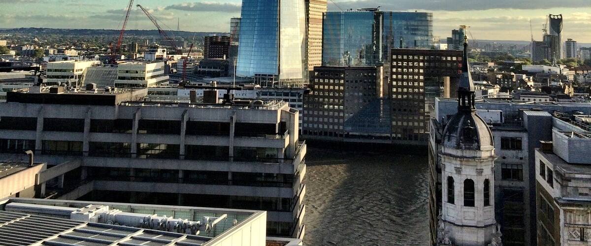 Taken from the top of the monument. Looking towards The Shard. The tallest building in Europe...