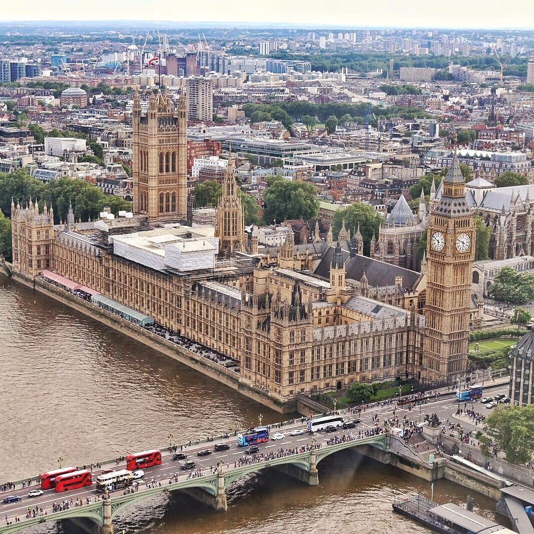 The heart of Bristish Politics. View from the top of the London Eye - the Palace of Westminster across the River Thames #viewfromthetop #london #bigben #westminster