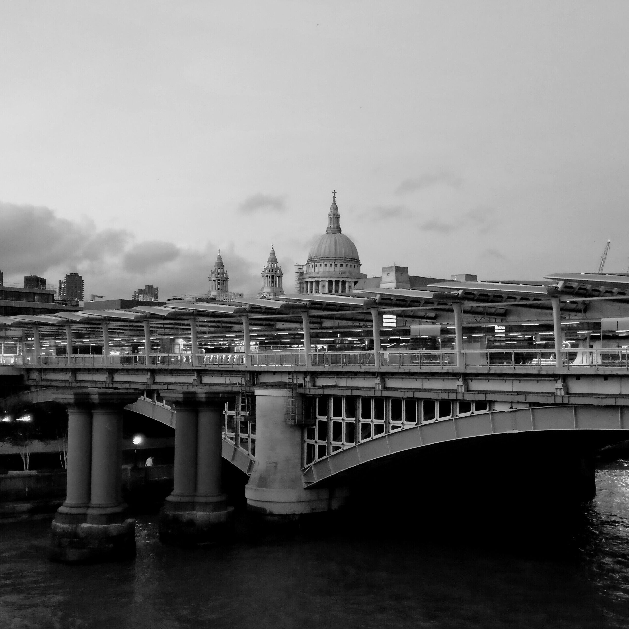 View from the bridge - Blackfriars station and St. Paul's Cathedral