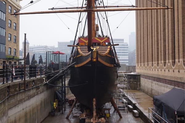 The Golden Hind in dry dock , London