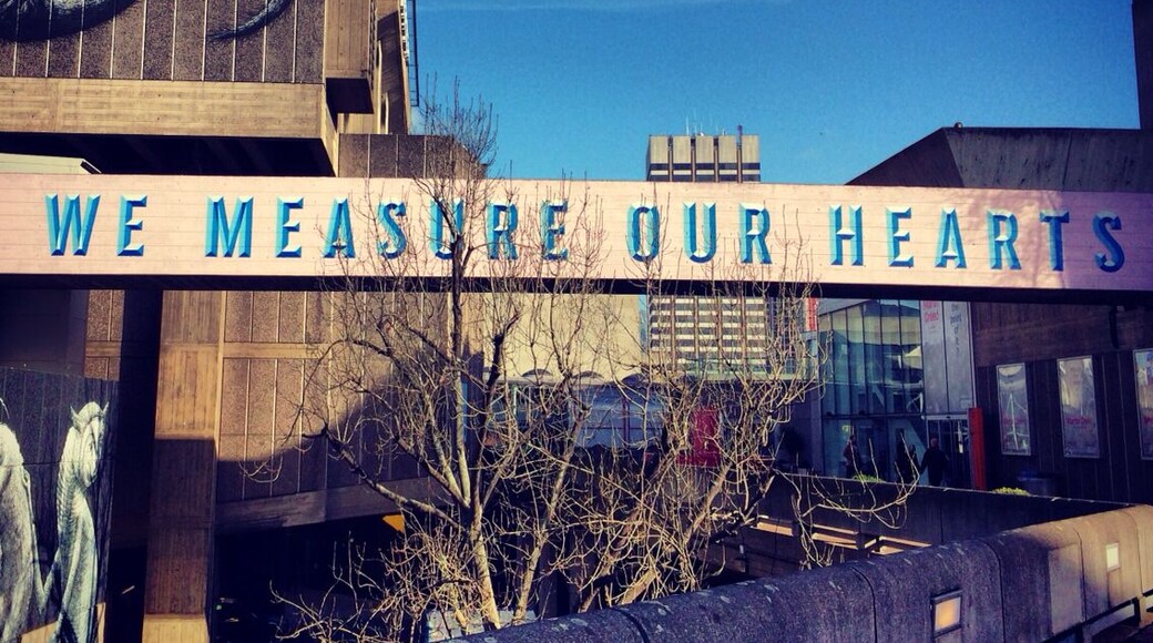 We measure our hearts graffiti by street artist Phlegm on the South Bank!