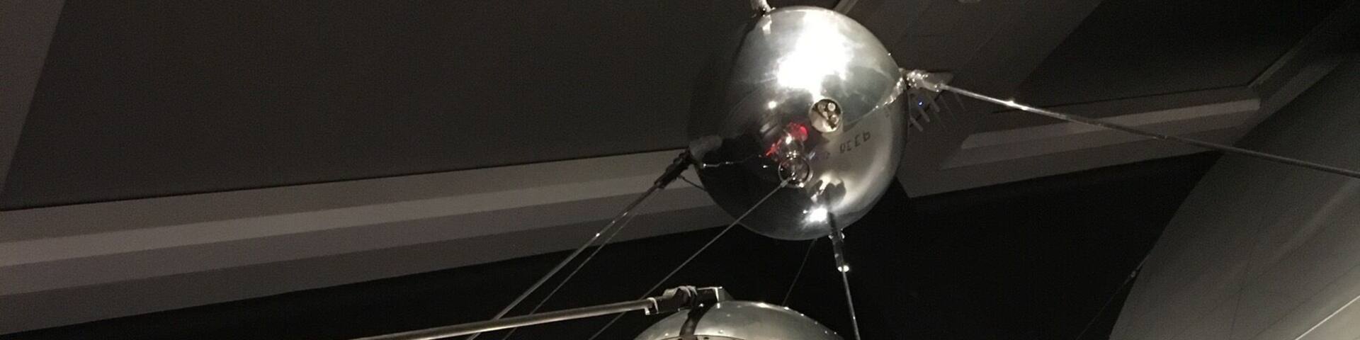 Original engineering model of Sputnik at the Cosmonaut exhibition. Apparently Korolev dictated that Sputnik be elegant as it would one day be on display.