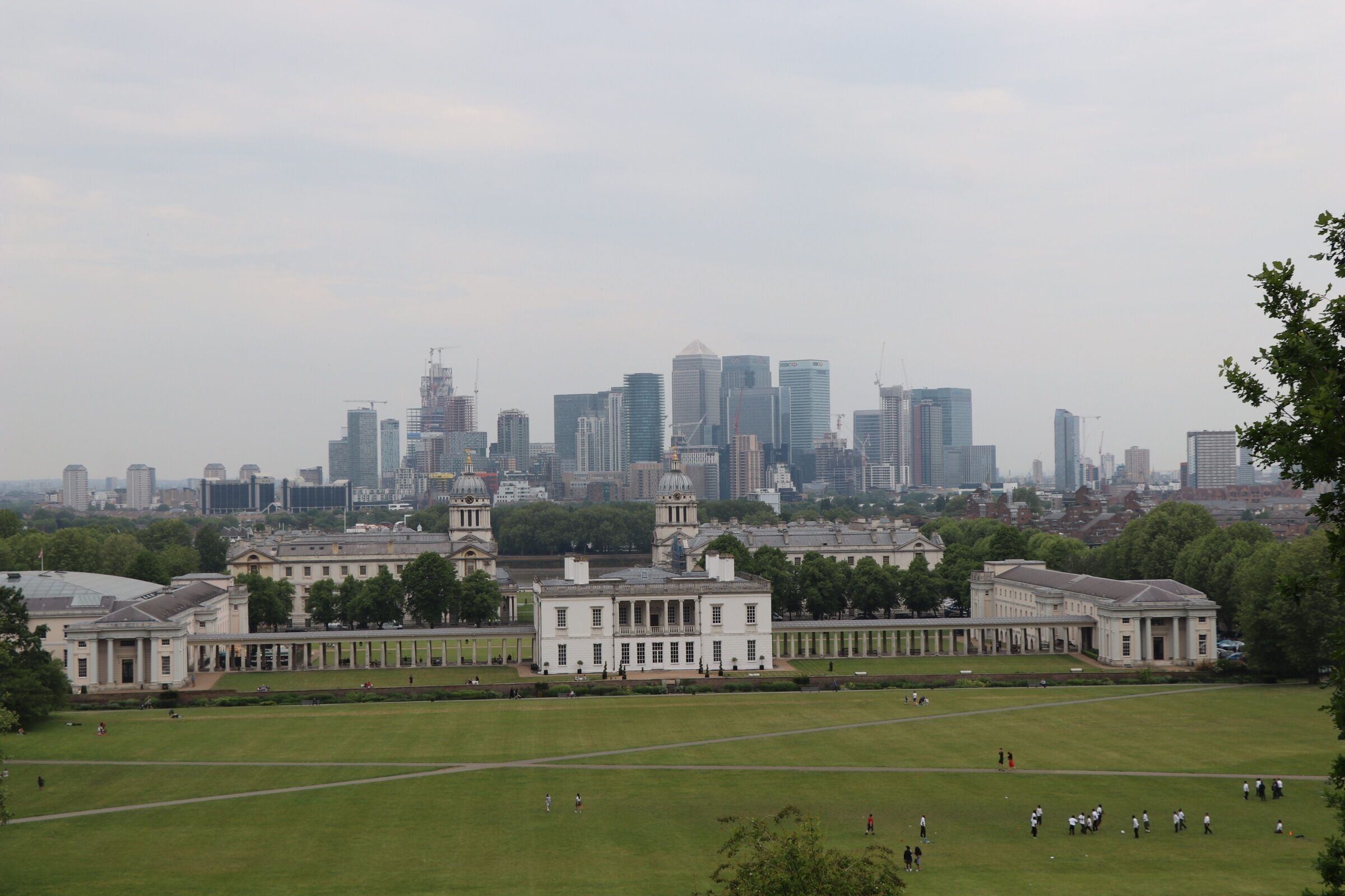 Taken from the Royal Observatory in Greenwich park.  City of London in the background 