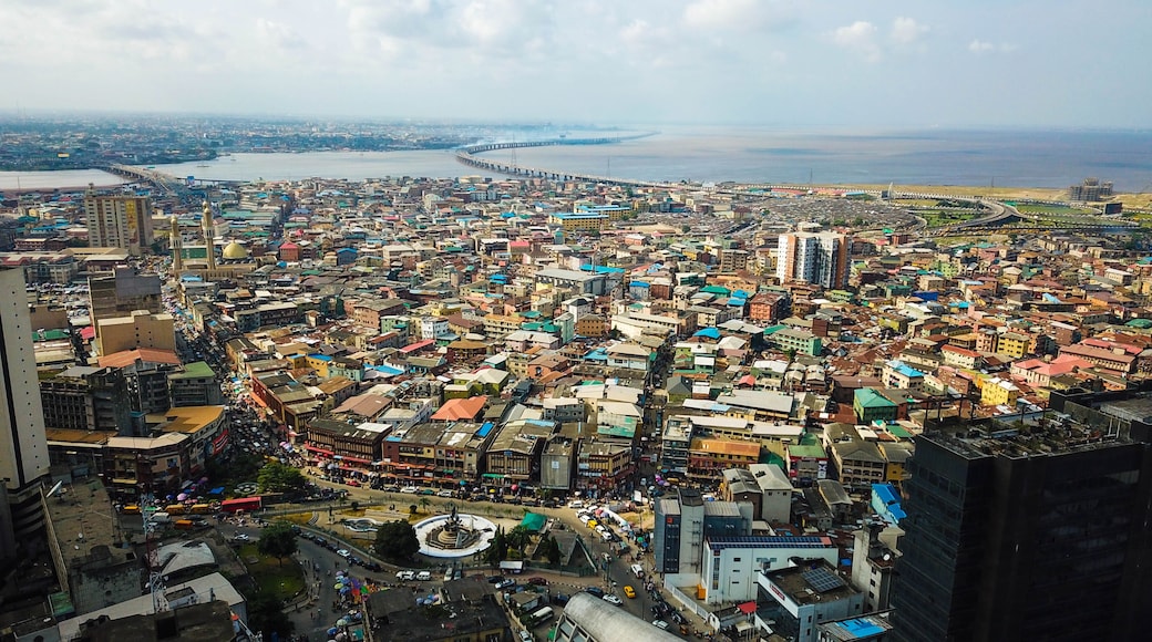 Scenic aerial view of Lagos Island Nigeria