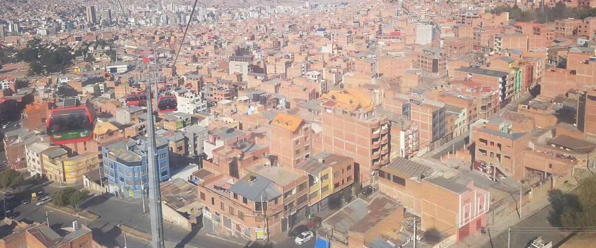 The sprawling city of La Paz situated high in the Andes. Bolivia