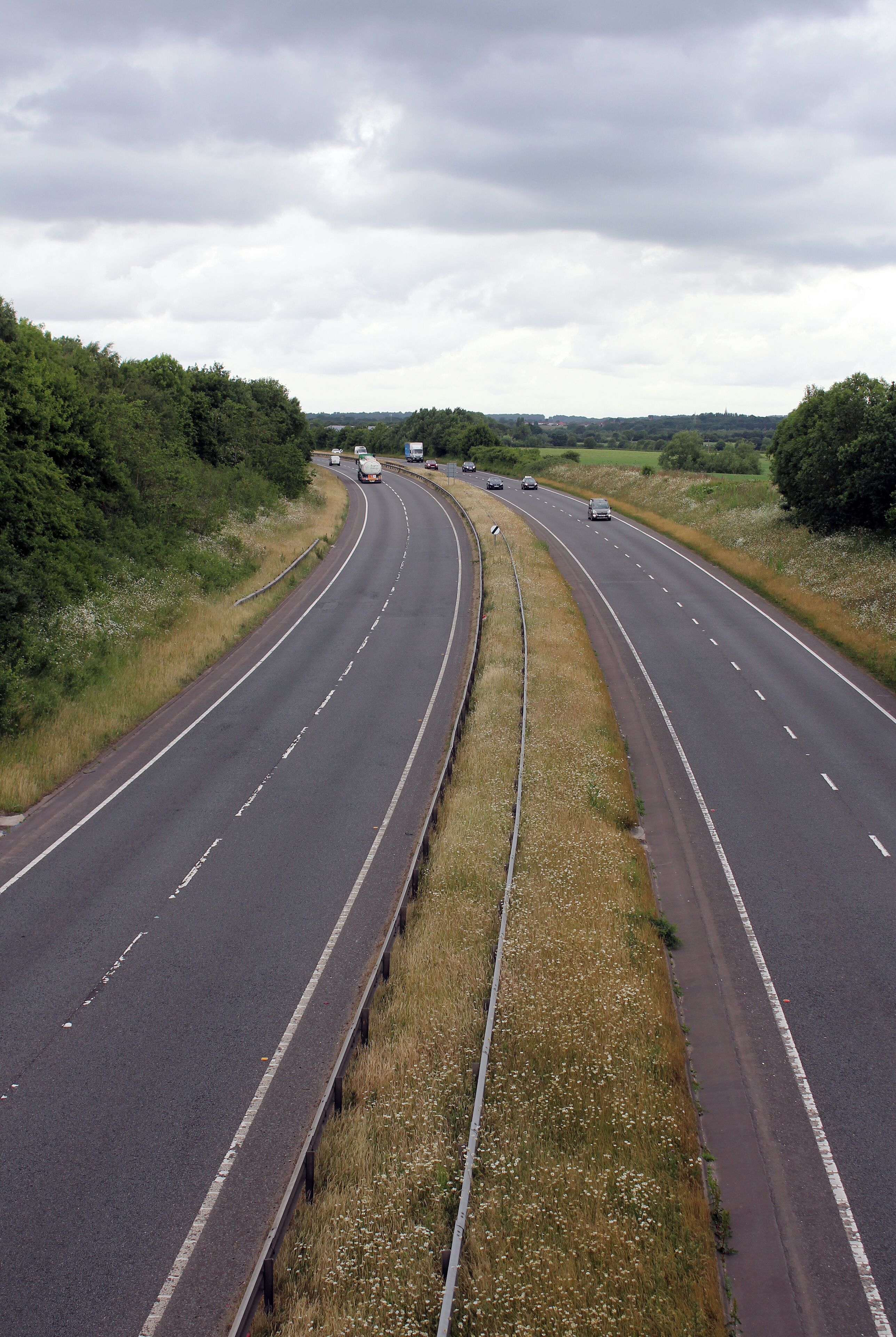 View roughly north from the Netherley Road bridge in Tarbock