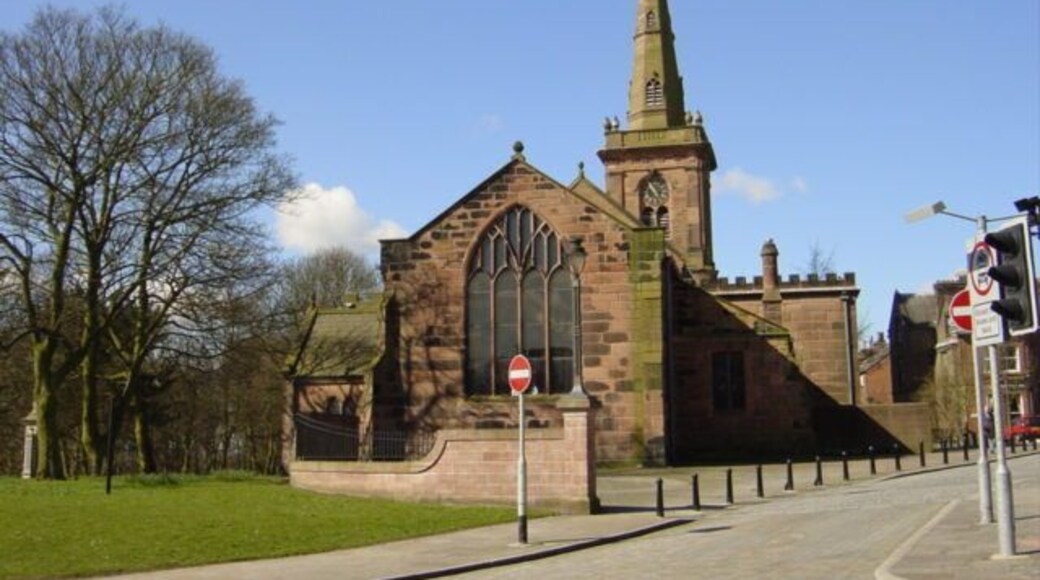 St Mary's parish church, Prescot, Merseyside, seen from the east
