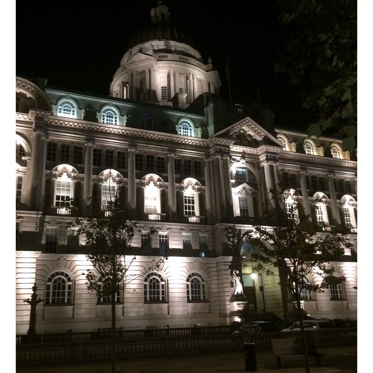 Cunard Building by night. 