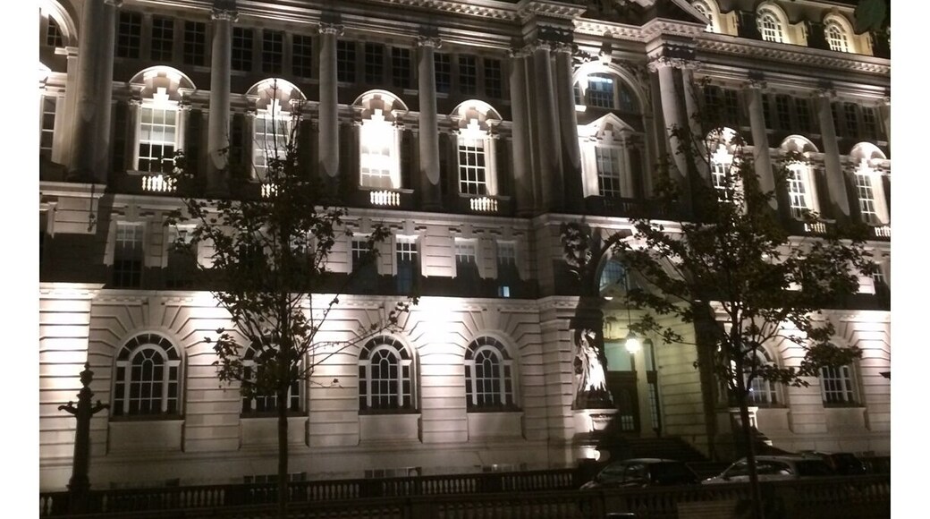 Cunard Building by night.