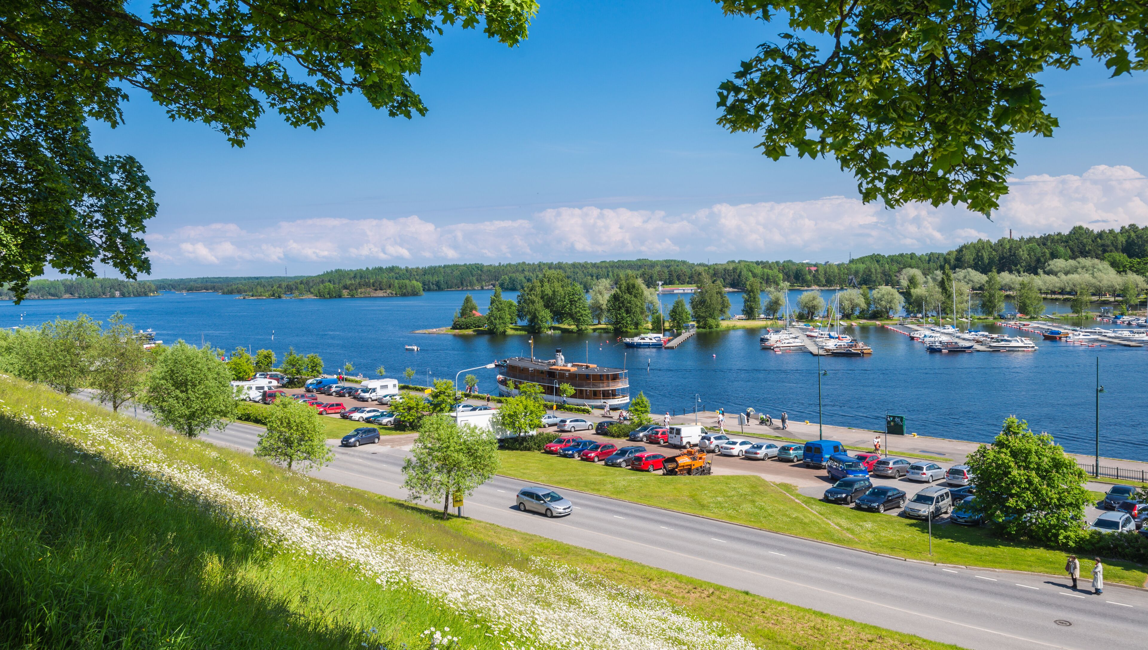Landscape of the lake in the town of Lappeenranta.