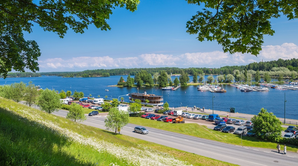 Landscape of the lake in the town of Lappeenranta.