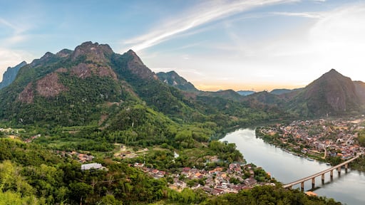 countryside town of nong khiaw in laos