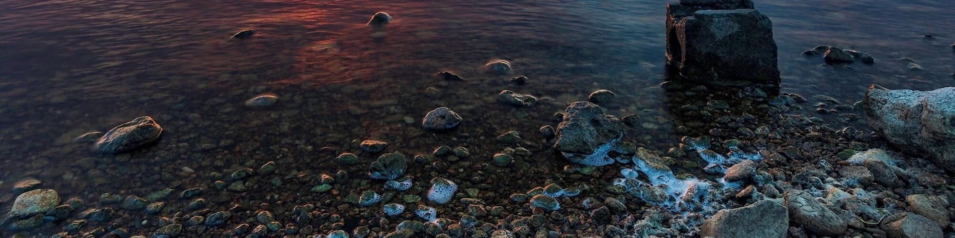 Color explosion at sunrise on the west end shores of Lake Casa Blanca in Laredo, TX
