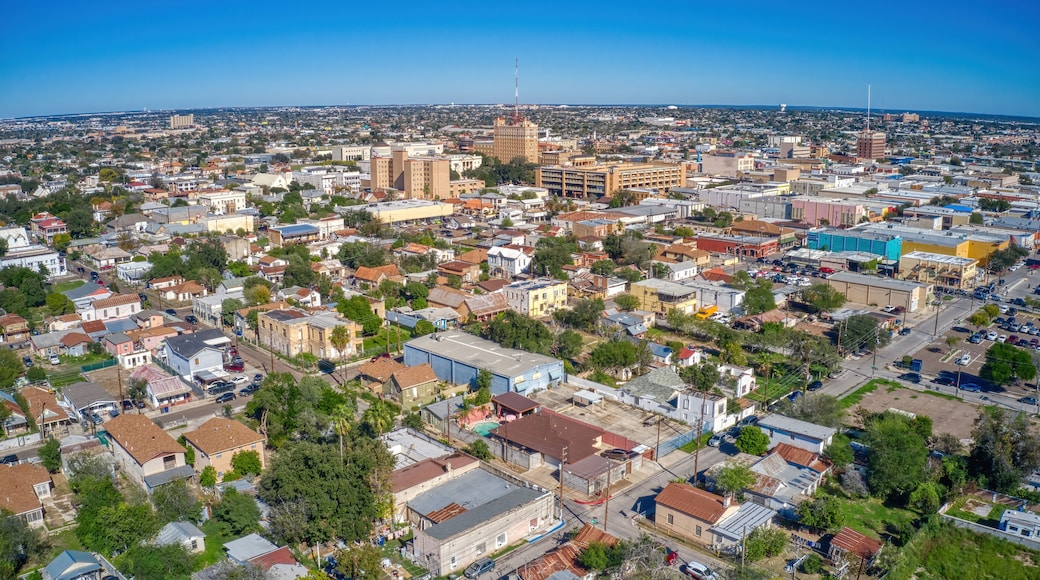 Aerial View of the Popular Border Crossing of Laredo, Texas and Nuevo Laredo, Tamaulipas