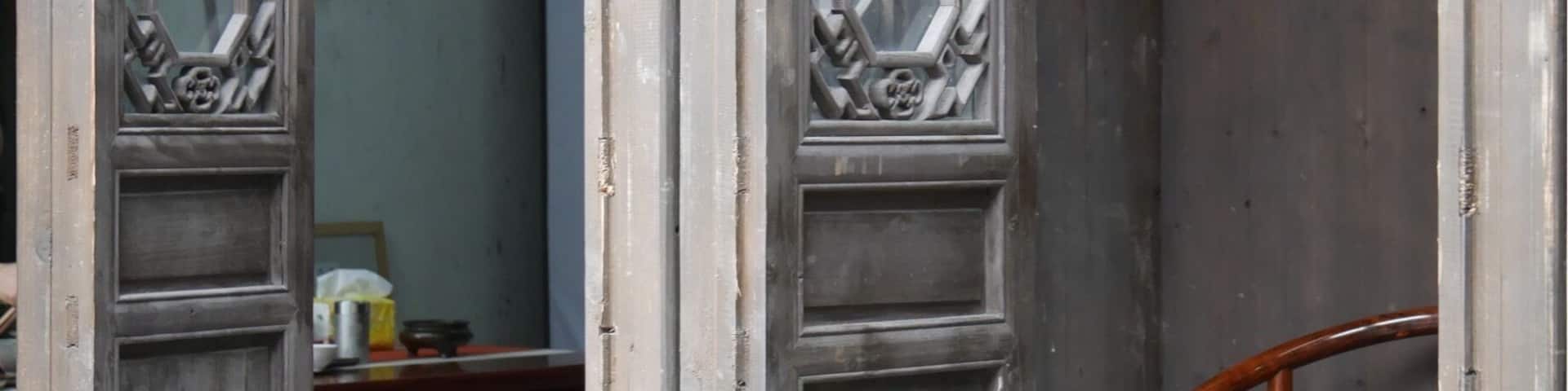 Doors to a small cafe on Qinghefang Ancient Street, Hangzhou, China.