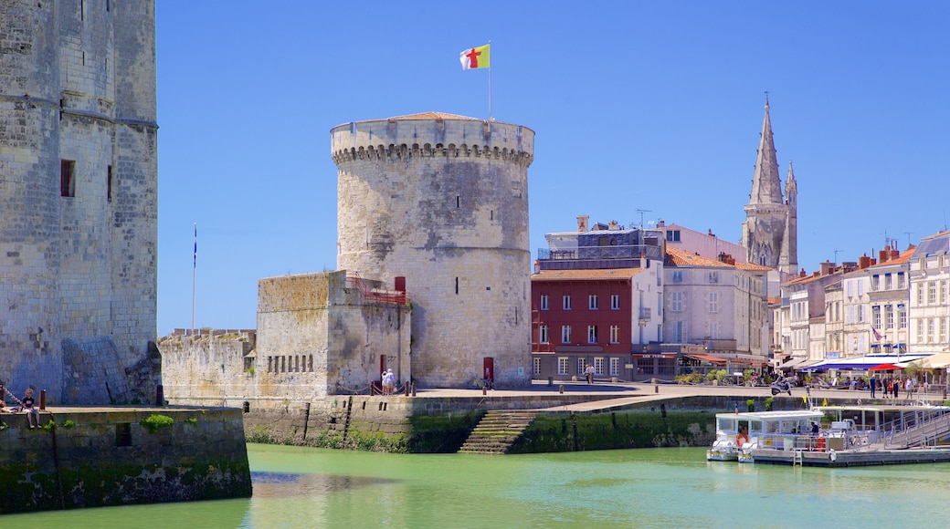La Rochelle which includes a coastal town and heritage elements