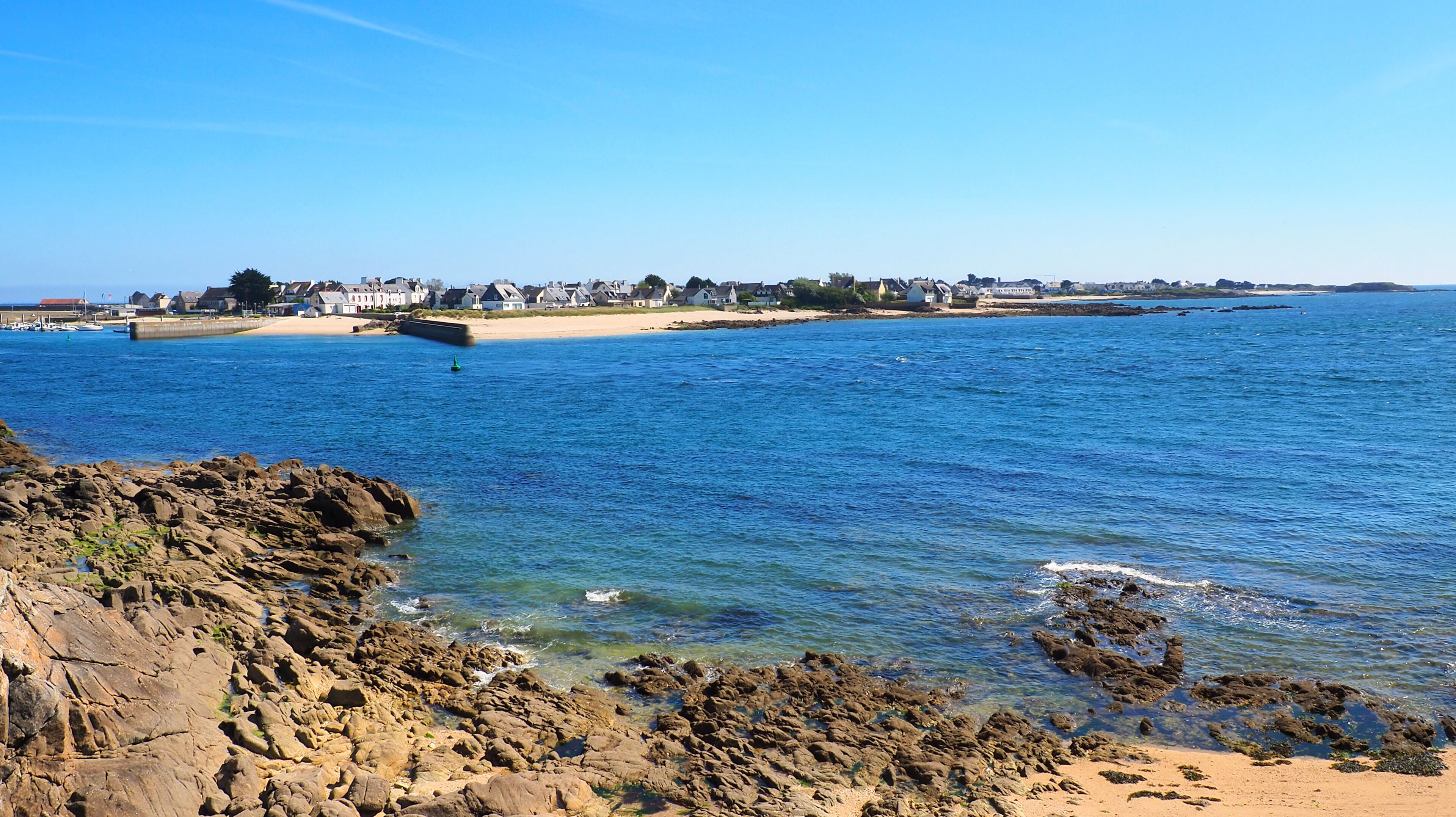 Panoramic view of the port of Gavres near Lorient in the department of Morbihan located in Brittany in western France