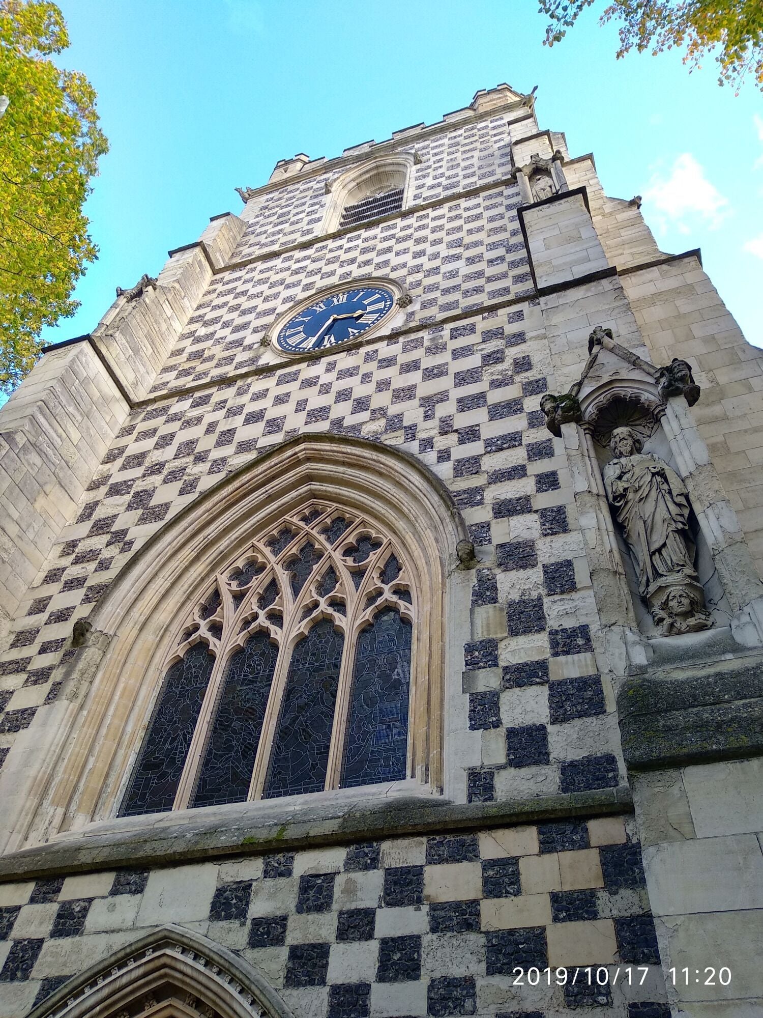 Church clock, south corner facade