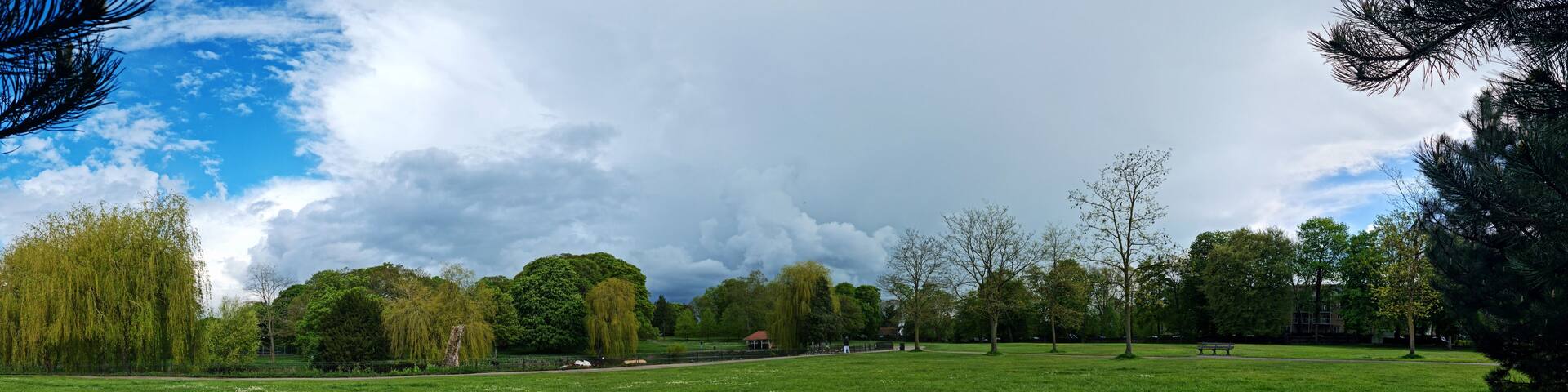 Beautiful View of Local Public Park at Luton, England UK