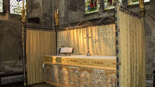 Interior of St Albans Cathedral, Hertfordshire, England, UK