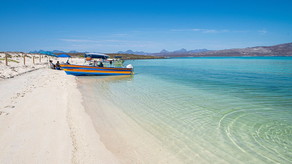 Coronado island with white sand beach and crystal clear water, the concept of nature and vacations in a tranquil sea. Sea of Cortes Loreto Baja California Sur. MEXICO
