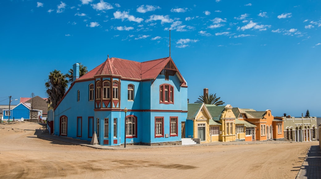 Colorful houses in Luderitz, german style town in Namibia