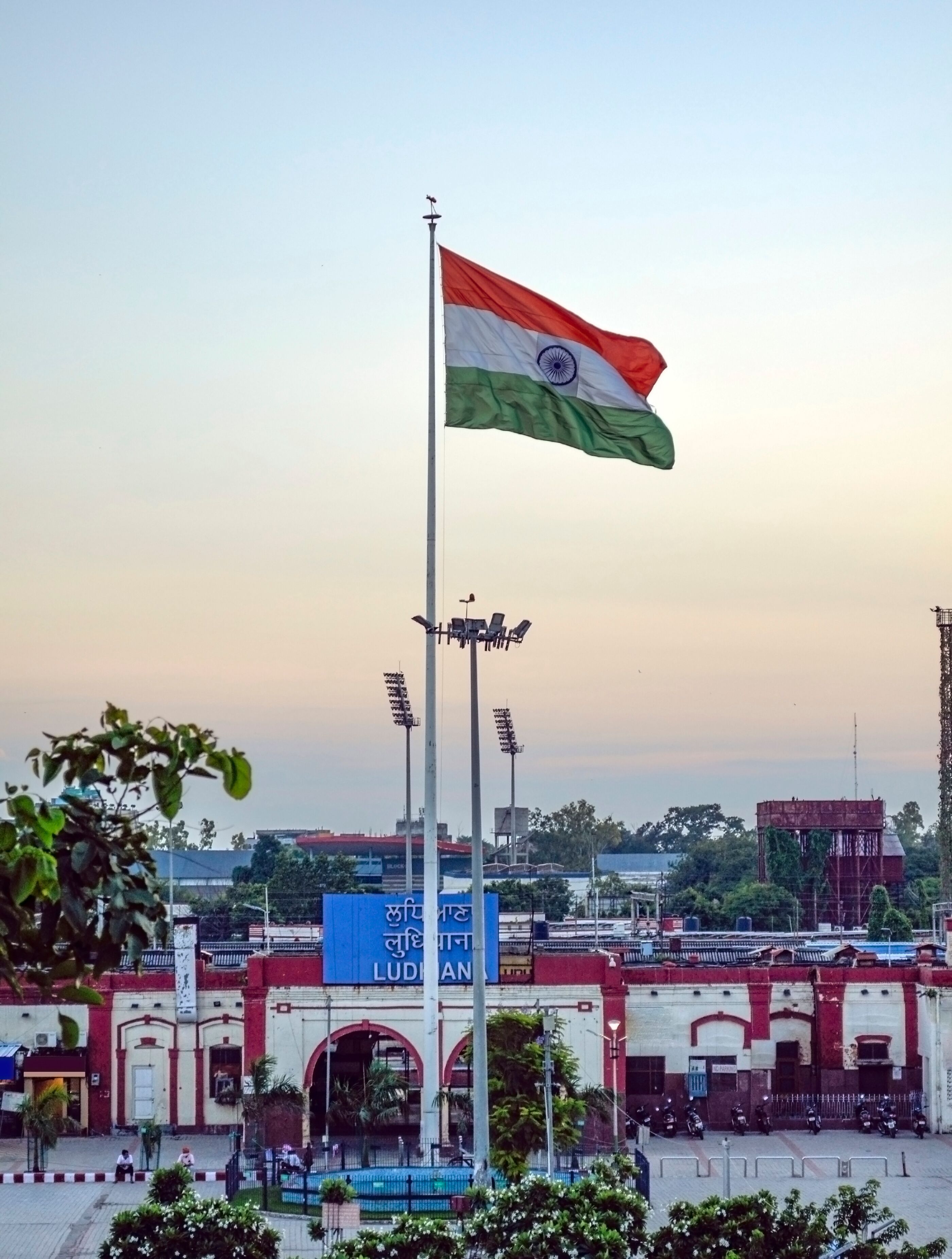 Flag of India situated at Railways Station, Ludhiana, Punjab, India and is clicked on 30 August 2020