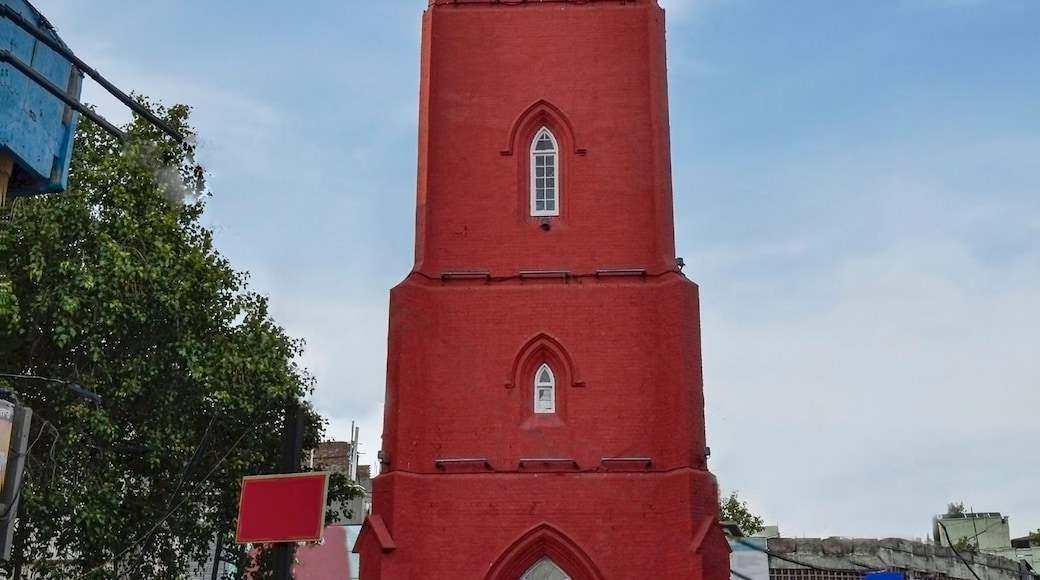 Front View of Clock Tower, Ludhiana, Punjab, India, especially known as Ghanta Ghar, this image was clicked on 30 August 2020