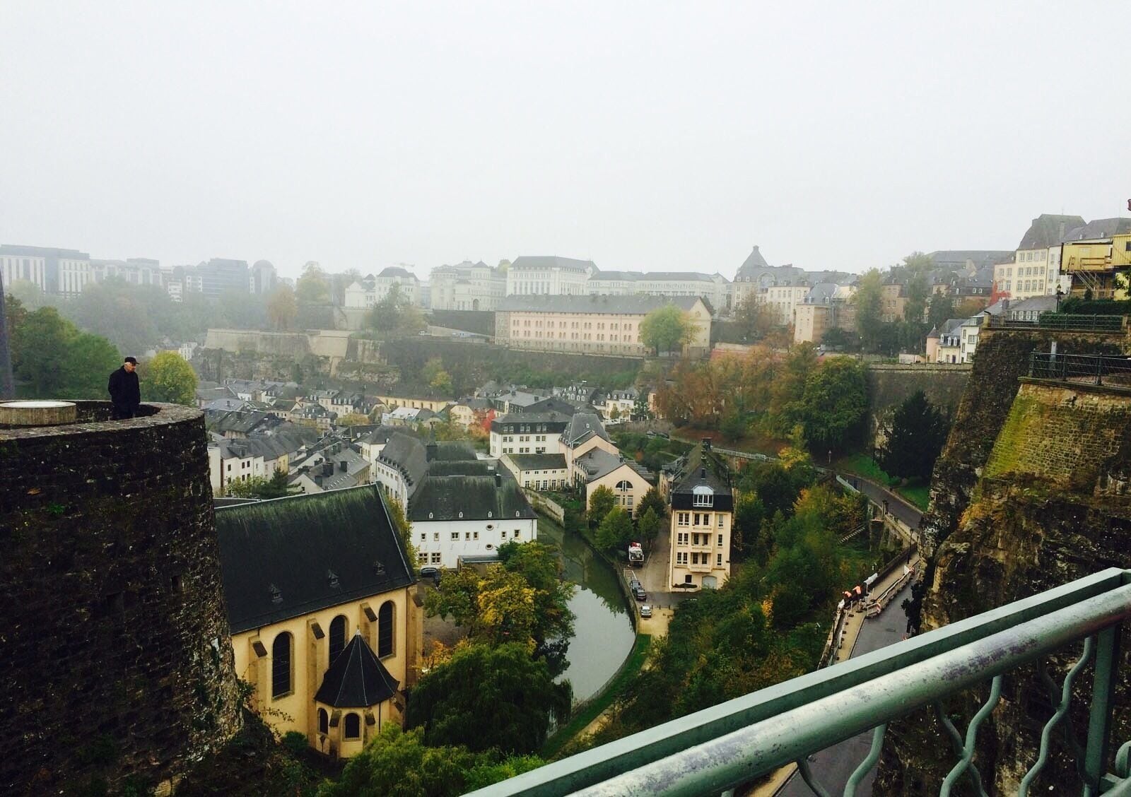 The higher ground of Luxembourg view over the lower ground (Montee du Grund)