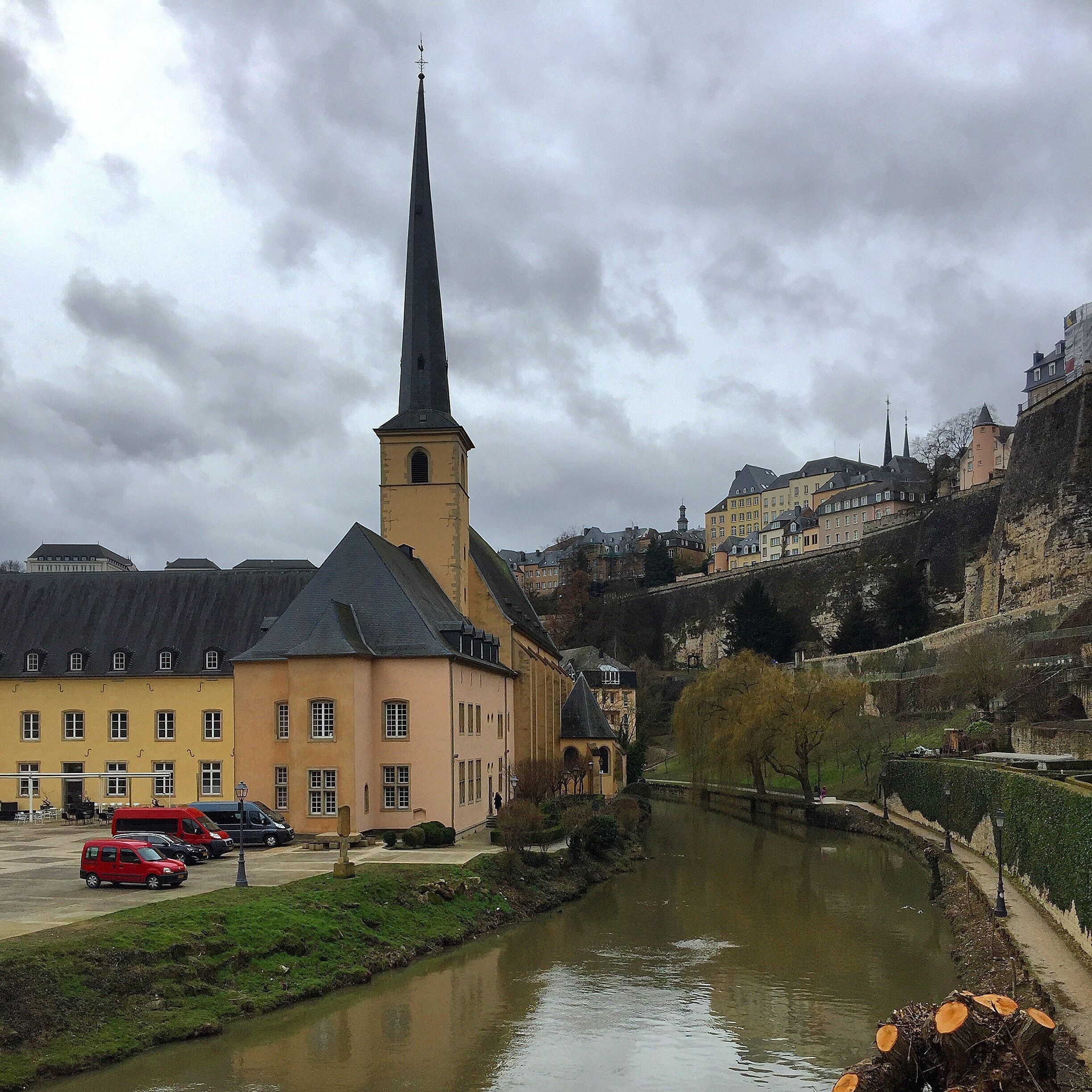 Neumünster Abbey is a public meeting place and cultural centre, located in the Grund district of Luxembourg City in southern Luxembourg. After the original Benedictine abbey on the Altmünster Plateau had been destroyed in 1542, the monks built a new abbey or "Neumünster" in 1606 in the Grund. This in turn was destroyed by fire in 1684 but was rebuilt on the same site in 1688 and extended in 1720. After the French Revolution, it served as a police station and prison before becoming a barracks for the Prussians.