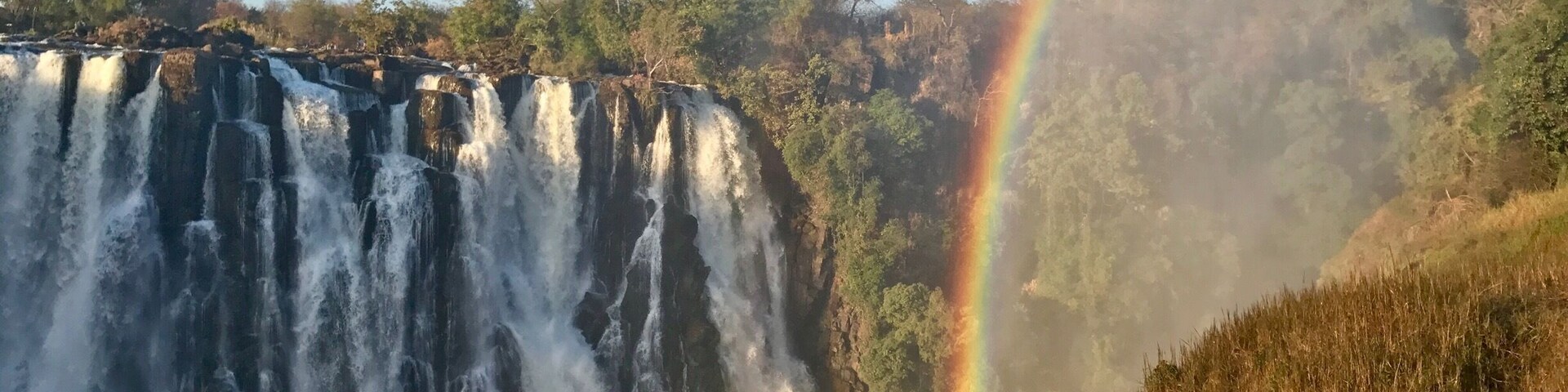 Victoria Falls and a double rainbow.