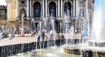 One of the most recognizable buildings in Ukraine, Lviv Opera house is also among most beautiful European theatres. Named after world famous opera singer Solomiya Krushelnytska, who was born and raised in Lviv, the Opera House comprises various European architectural styles fashioned in all their lavishness.
Constructed at the beginning of the 20th century, designed by architect Zygmunt Gorgolewski, the Grand Theatre in Lviv has been compared to the Paris and Vienna opera houses. Many European theaters can boast an extraordinary construction history, but Lviv’s opera house is unique in that it is built on top of a river. The architect proposed the radical and intriguing idea of burying the small river beneath the opera. His plans also included the use of a concrete foundation, a first for Europe. With optimistic trepidation, the city planners agreed and the Opera House was completed in 1900.