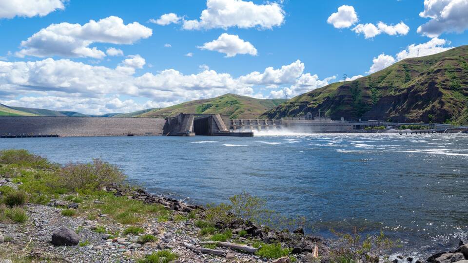A Panorama of the Lower Granite Lake Dam on the Snake River in Washington, USA